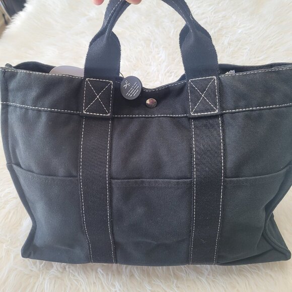 Hermes Canvas Fourre Tout MM Canvas Tote Bag Black - Picture 3 of 15